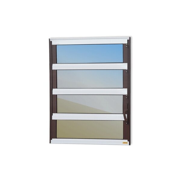 Janela De Alumínio Basculante 80x40cm Vidro Espelhado Elite B