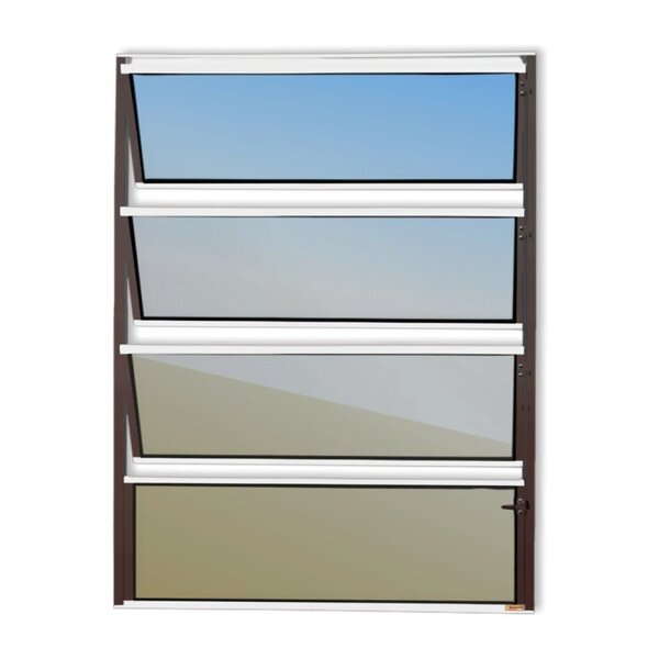 Janela De Alumínio Basculante 80x40cm Vidro Espelhado Master