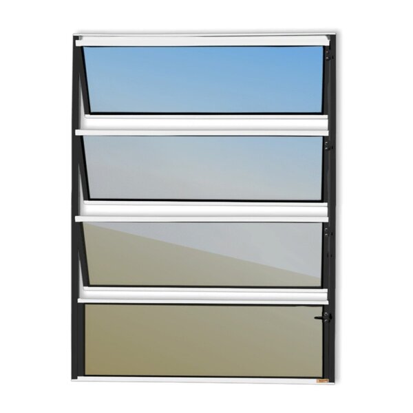 Janela De Alumínio Basculante 80x40cm Vidro Espelhado Master