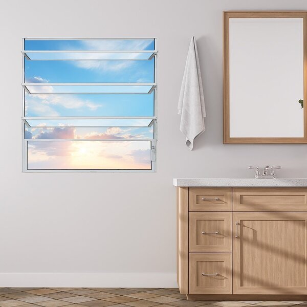 Janela De Alumínio Basculante 80x80cm Fortline Atlântica Bran