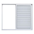 Janela De Alumínio Branco Veneziana De Correr 3 Folhas Móveis