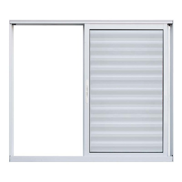 Janela De Alumínio Branco Veneziana De Correr 3 Folhas Móveis