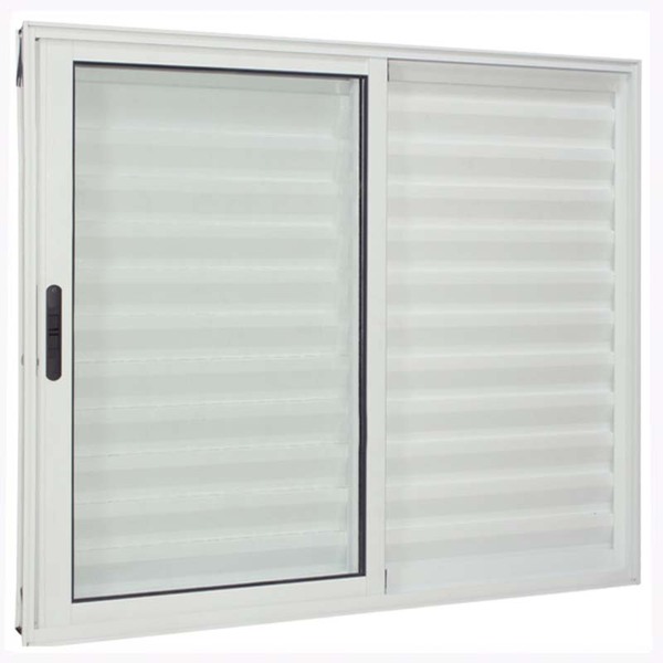 Janela De Alumínio Branco Veneziana De Correr 3 Folhas Sem Gr