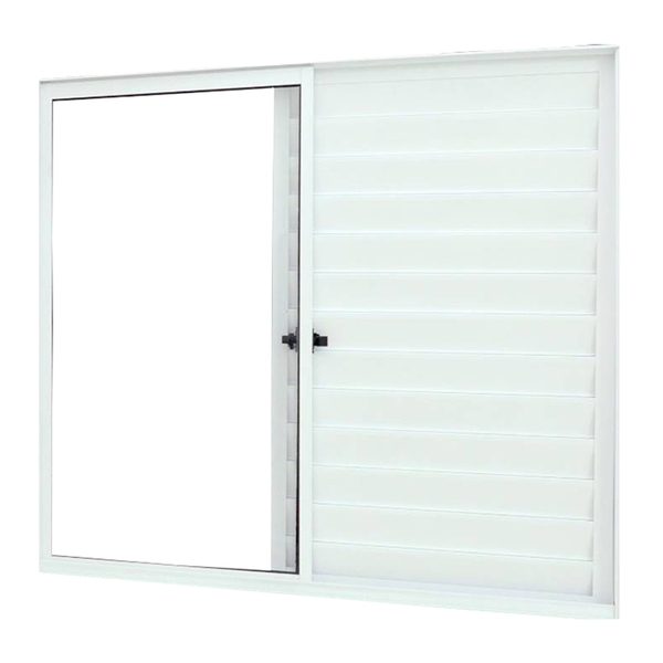 Janela De Alumínio Branco Veneziana De Correr 3 Folhas Sem Gr