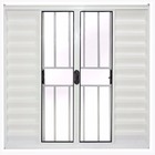 Janela De Alumínio Branco Veneziana De Correr 6 Folhas Com Gr