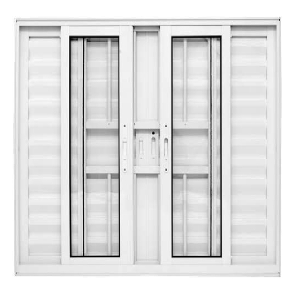 Janela De Alumínio Branco Veneziana De Correr 6 Folhas Suprem