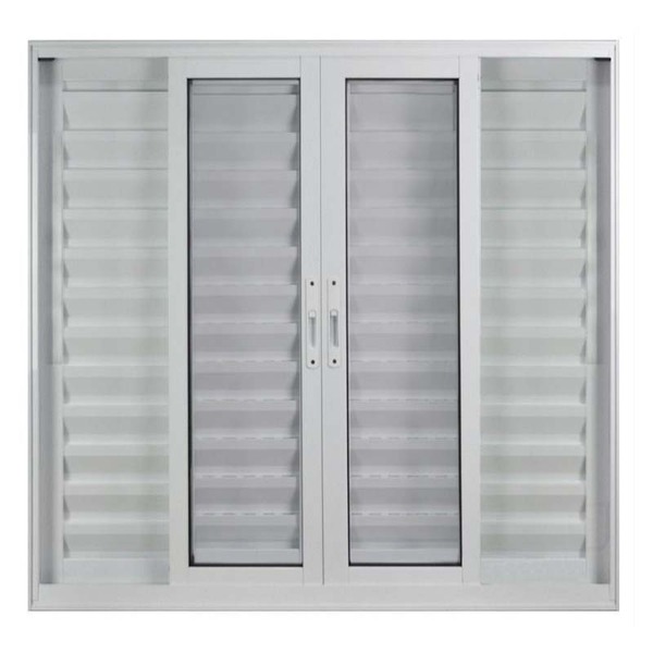 Janela De Alumínio Branco Veneziana De Correr 6 Folhas Suprem