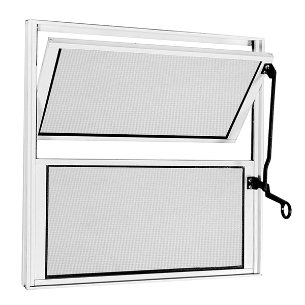 Janela De Alumínio Branco Vitro Basculante Atlântica Fortline