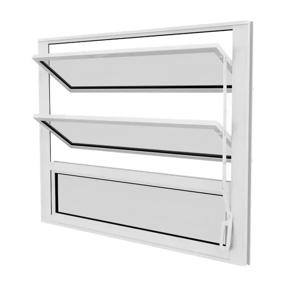 Janela De Alumínio Branco Vitro Basculante Suprema Cmc Esquad