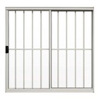 Janela De Alumínio Branco Vitro De Correr 2 Folhas Com Grade