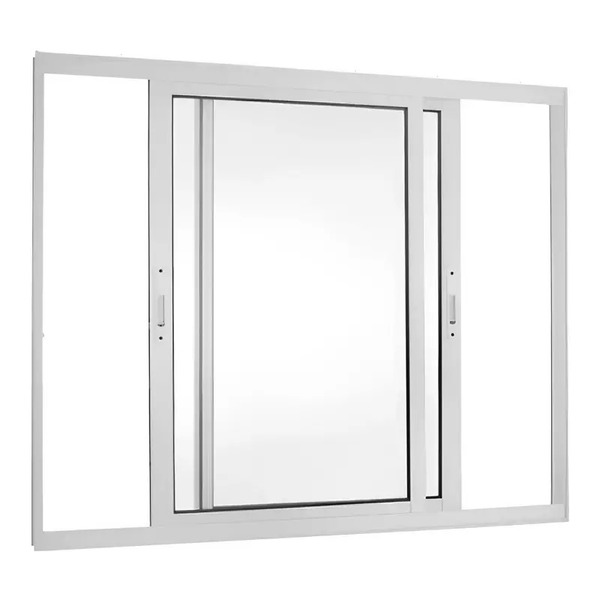 Janela De Alumínio Branco Vitro De Correr 2 Folhas Móveis Sem