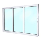 Janela De Alumínio Branco Vitro De Correr 3 Folhas Móveis Sem