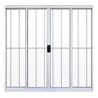 Janela De Alumínio Branco Vitro De Correr 4 Folhas Com Grade