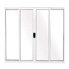 Janela De Alumínio Branco Vitro De Correr 4 Folhas Sem Grade