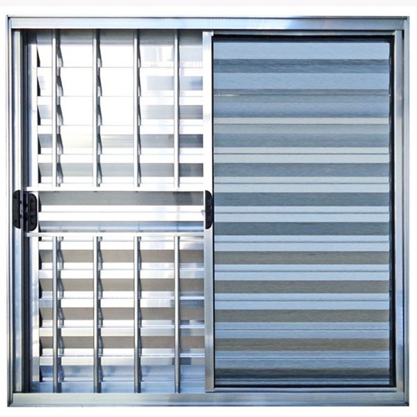 Janela De Alumínio Brilhante Veneziana De Correr 3 Folhas Com