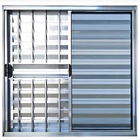 Janela De Alumínio Brilhante Veneziana De Correr 3 Folhas Com