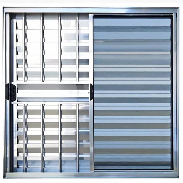 Janela De Alumínio Brilhante Veneziana De Correr 3 Folhas Com