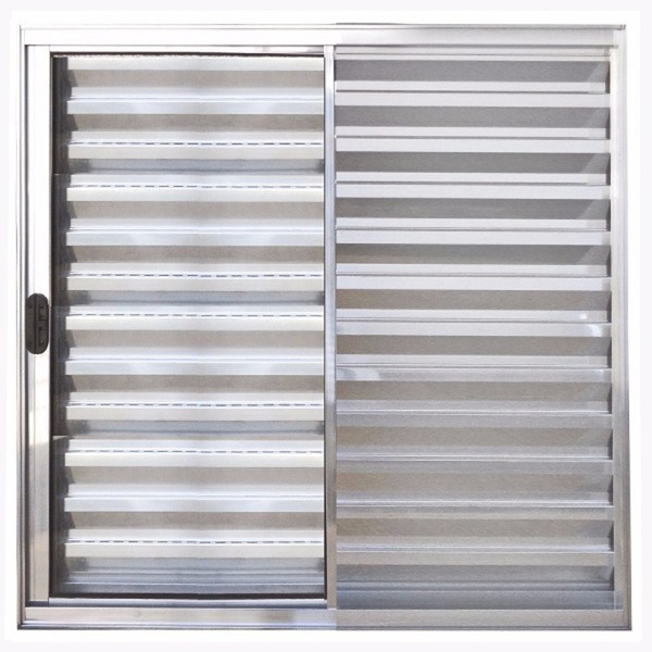 Janela De Alumínio Brilhante Veneziana De Correr 3 Folhas Sem