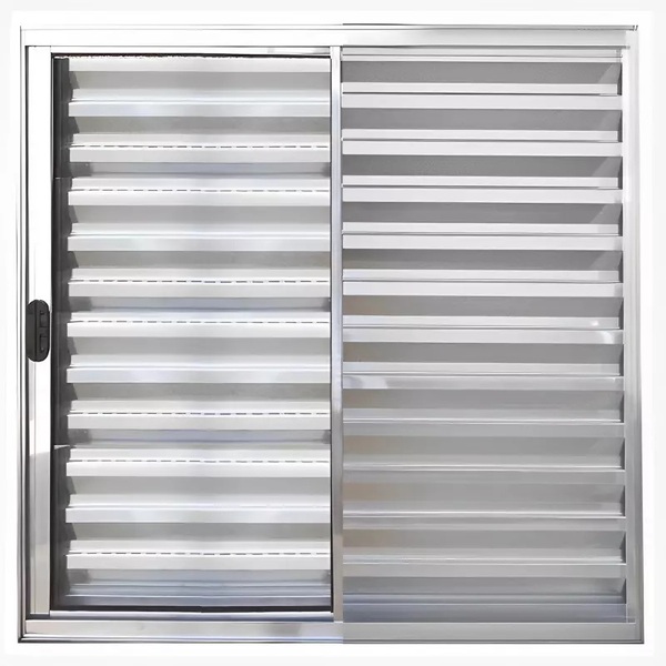 Janela De Alumínio Brilhante Veneziana De Correr 3 Folhas Sem