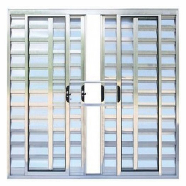 Janela De Alumínio Brilhante Veneziana De Correr 6 Folhas Com