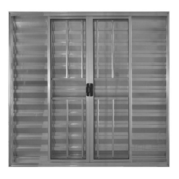 Janela De Alumínio Brilhante Veneziana De Correr 6 Folhas Com