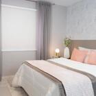 Janela De Alumínio C/persiana Blackout Tecido Branco 2fls Móv