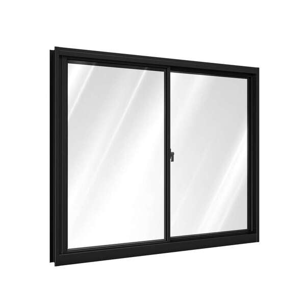 Janela De Alumínio De Correr 100 X 120 X 6,5 Cm Preto 2 Folha