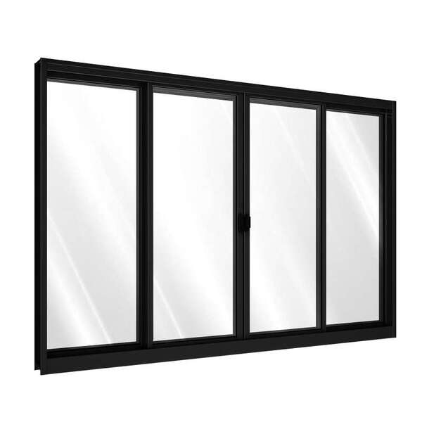 Janela De Alumínio De Correr 100 X 120 X 8,5 Cm Preto 4 Folha