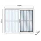 Janela De Alumínio De Correr 100x100cm 2 Folhas Com Grade E V