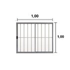 Janela De Alumínio De Correr 100x100cm 2 Folhas Grade Hale Es