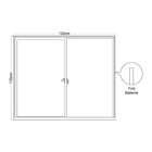 Janela De Alumínio De Correr 100x100cm Vidro Liso Linha Soft