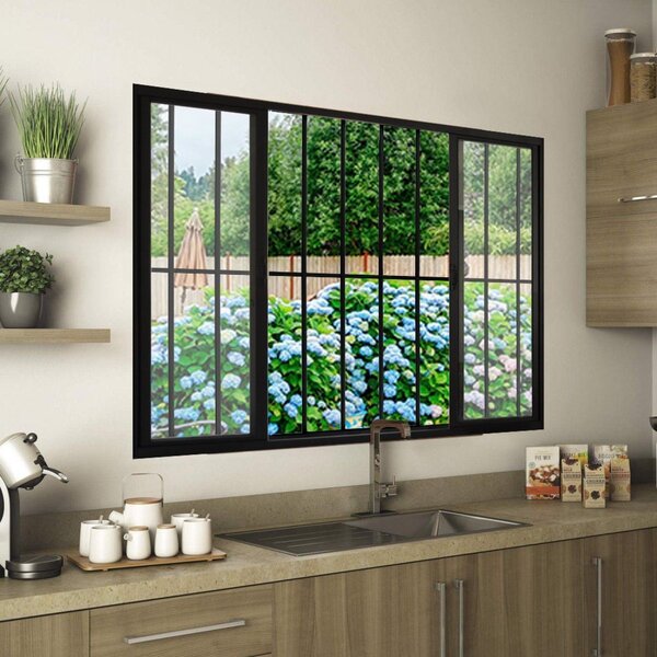 Janela De Alumínio De Correr 100x120cm 4 Folhas Grade Hale Es