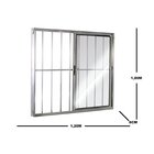 Janela De Alumínio De Correr 100x120cm Com Grade 2 Folhas Dir