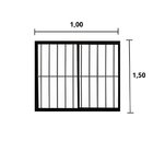 Janela De Alumínio De Correr 100x150cm 2 Folhas Grade Hale Es