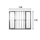 Janela De Alumínio De Correr 100x150cm 4 Folhas Grade Hale Es