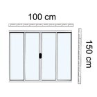 Janela De Alumínio De Correr 100x150cm 4 Folhas Sem Grade Plu