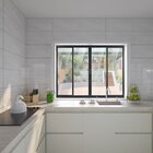 Janela De Alumínio De Correr 100x150x6cm 4 Folhas Vidro Liso