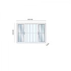 Janela De Alumínio De Correr 100x200cm 4 Folhas 2 Fixas Com G