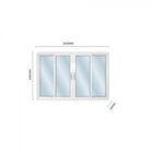 Janela De Alumínio De Correr 100x200cm 4 Folhas 2 Fixas Com V