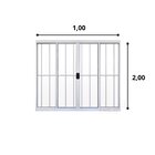 Janela De Alumínio De Correr 100x200cm 4 Folhas Grade Hale Es