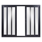 Janela De Alumínio De Correr 100x200x6,5cm 4 Folhas Vidro Lis