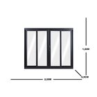 Janela De Alumínio De Correr 100x200x6,5cm 4 Folhas Vidro Lis