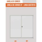 Janela De Alumínio De Correr 120x100cm 2 Folhas Com Vidro Lis