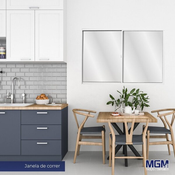 Janela De Alumínio De Correr 120x120cm 2 Folhas Com Vidro Min