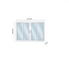 Janela De Alumínio De Correr 120x120cm 4 Folhas 2 Fixas Com V