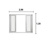 Janela De Alumínio De Correr 120x200cm 4 Folhas Suprema Hale