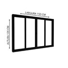 Janela De Alumínio De Correr 2 Folhas Móveis E 2 Folhas Fixas