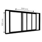 Janela De Alumínio De Correr 3 Folhas Móveis 100x150cm Lucasa