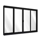 Janela De Alumínio De Correr Central 4 Folhas 100x200cm Riobr