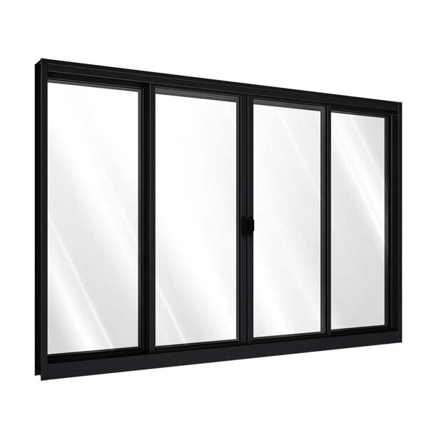 Janela De Alumínio De Correr Central 4 Folhas 100x200cm Riobr